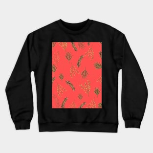 Peach - Pink Festive Leaf Design for Christmas and Seasonal Holidays Crewneck Sweatshirt